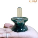 Sphatik Lingam With Green Jade Base - 2.75 Inches - (154 Grams)
