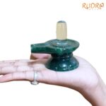 Sphatik Lingam With Green Jade Base - 2.75 Inches - (161 Grams)