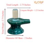 Sphatik Lingam With Green Jade Base - 2.75 Inches - (161 Grams)