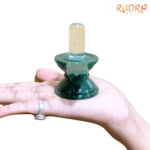 Sphatik Lingam With Green Jade Base - 3 Inches - (150 Grams)
