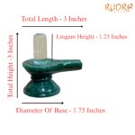 Sphatik Lingam With Green Jade Base - 3 Inches - (150 Grams)
