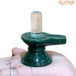 Sphatik Lingam With Green Jade Base - 3 Inches - (151 Grams)