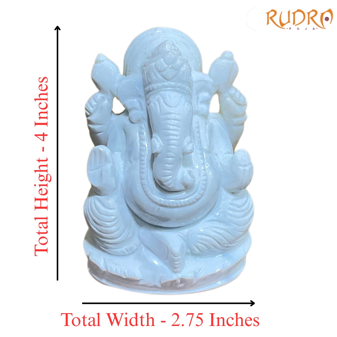 Gemstone Howlite Ganesha Idol 4 inch