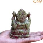 Unakite Ganesha Idol - 4.5 Inches - (720 Grams)