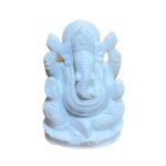 Gemstone Howlite Ganesha Idol 4 inch