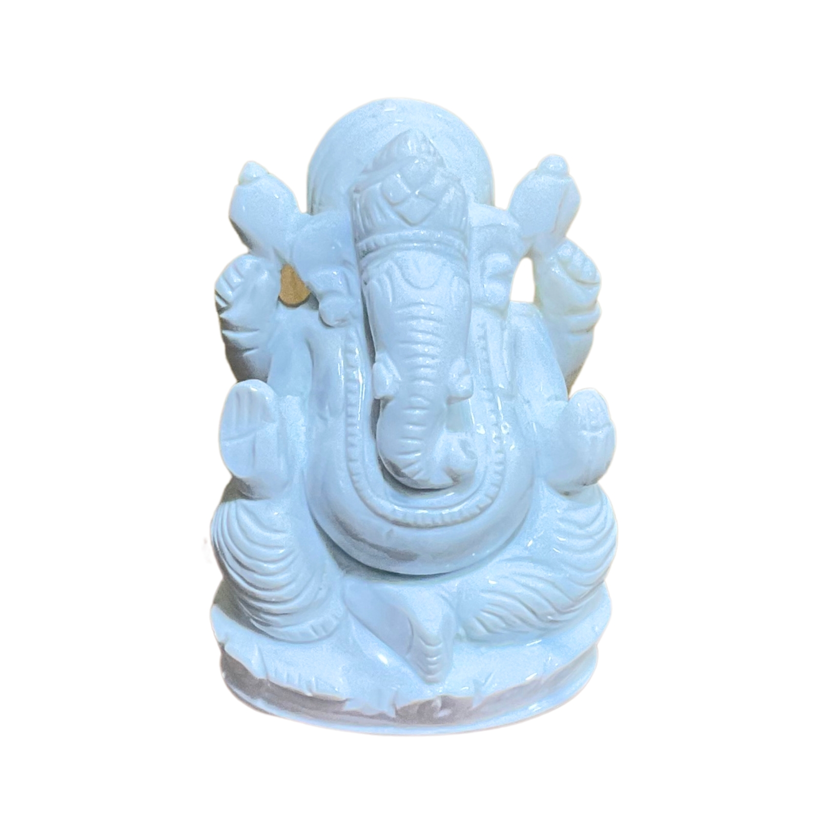 Gemstone Howlite Ganesha Idol 4 inch
