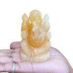 Yellow Jade Ganesh Idol - 3 Inches - (230 Grams)
