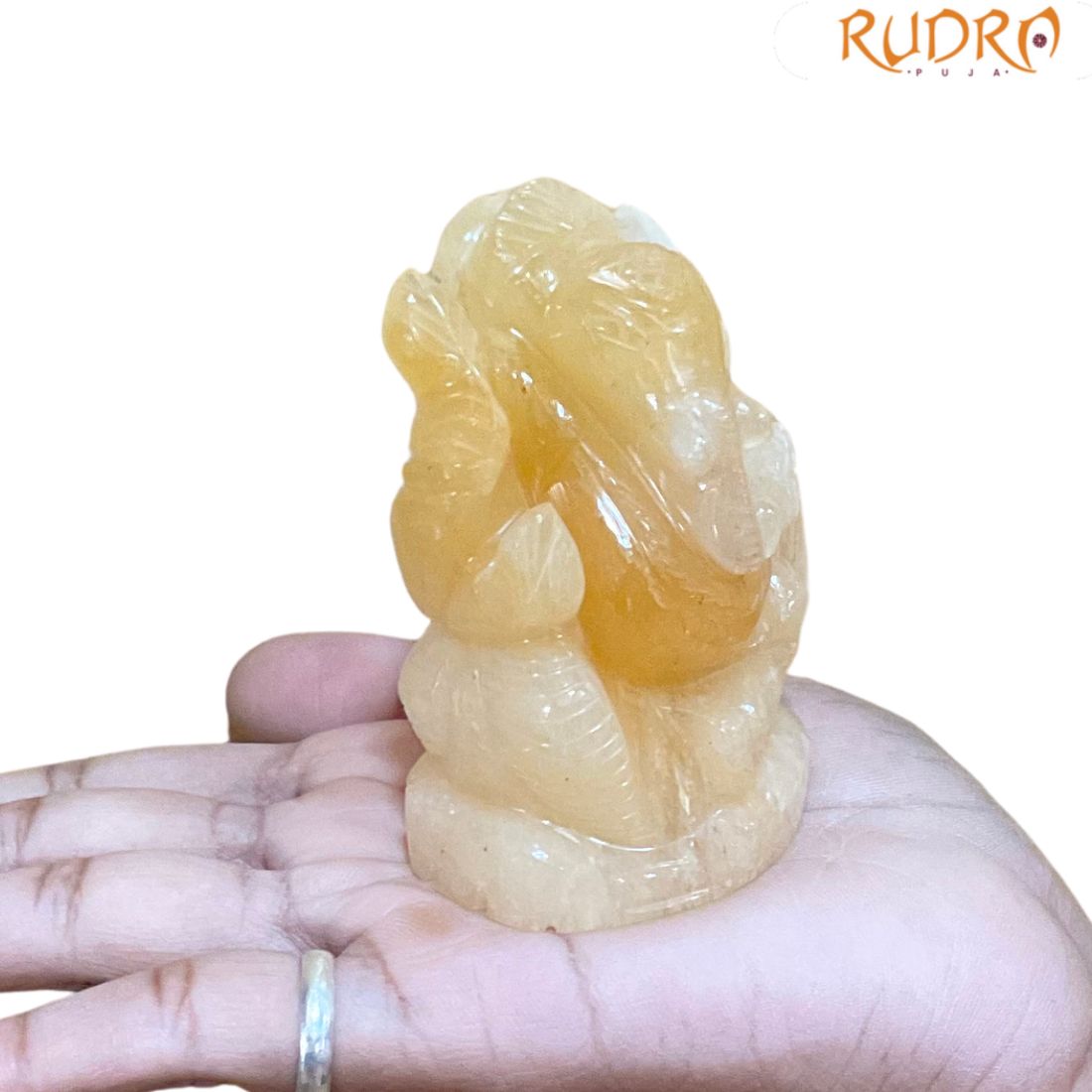 Yellow Jade Ganesh Idol - 3 Inches - (230 Grams)