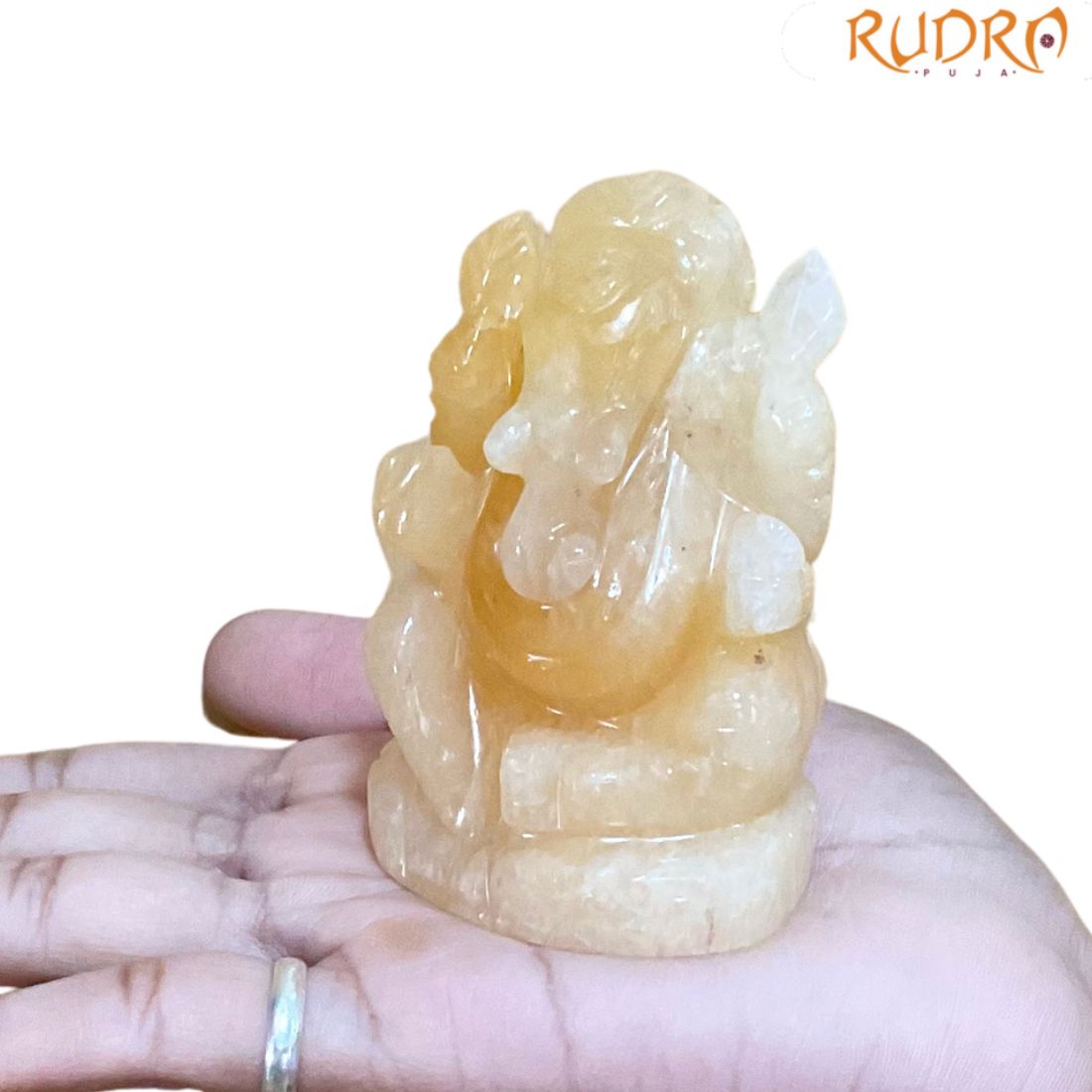 Yellow Jade Ganesh Idol - 3 Inches - (230 Grams)