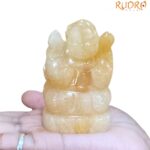 Yellow Jade Ganesh Idol - 3 Inches - (230 Grams)