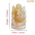 Yellow Jade Ganesh Idol - 3 Inches - (230 Grams)