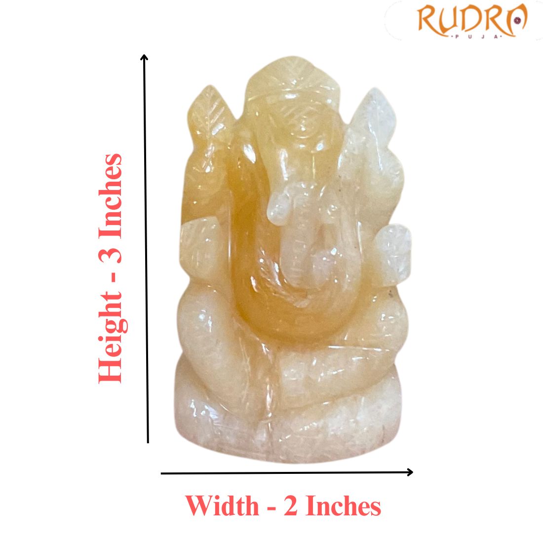 Yellow Jade Ganesh Idol - 3 Inches - (230 Grams)