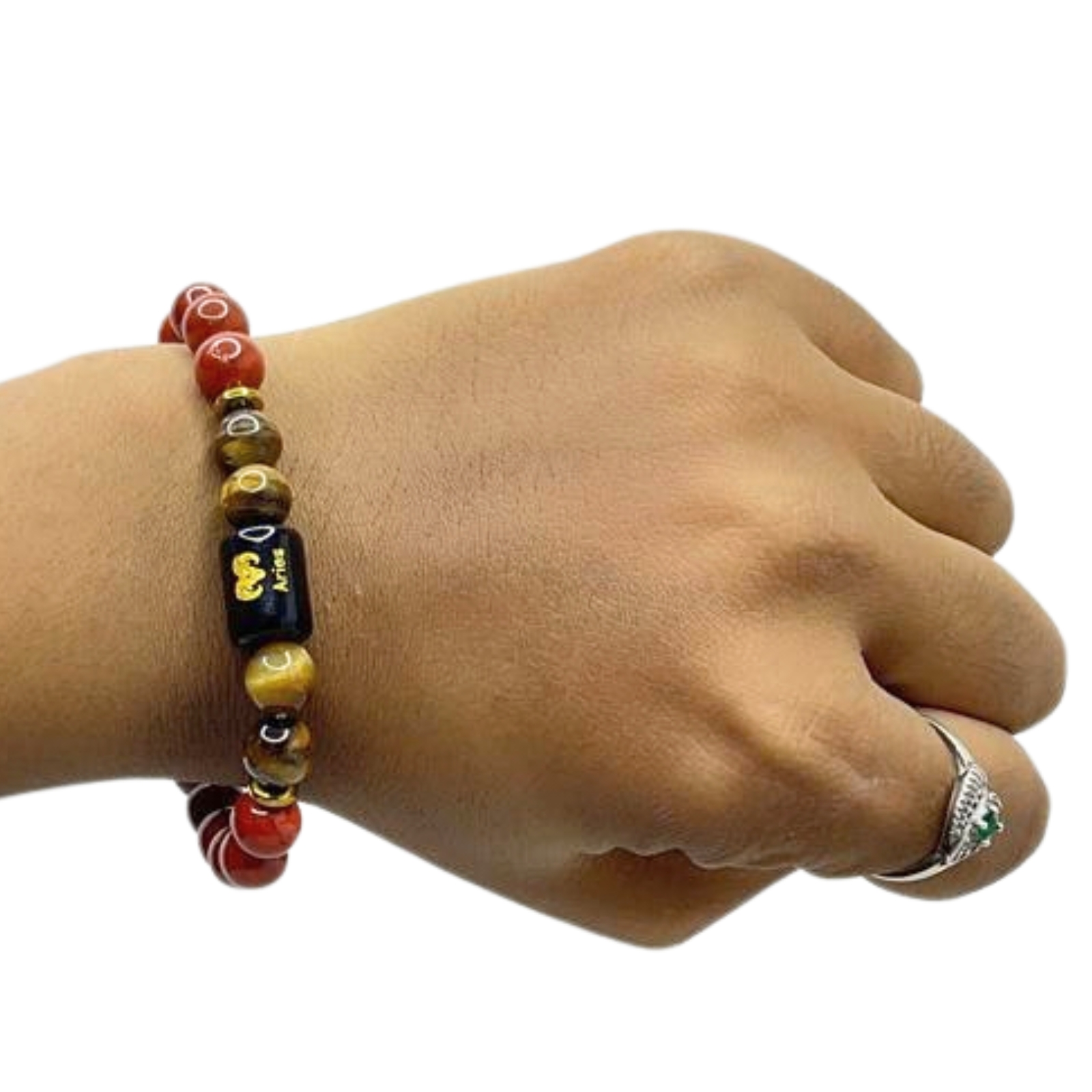 Aries (मेष राशि) Zodiac Red Jasper & Tiger Eye Bracelet