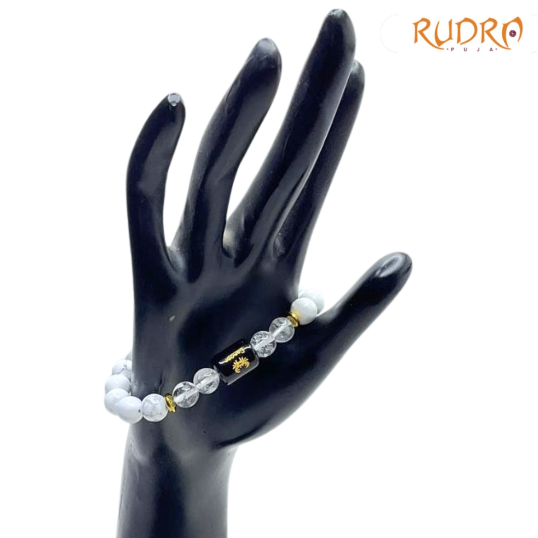 Cancer (कर्क राशि) Zodiac Howlite & Milky Quartz Bracelet