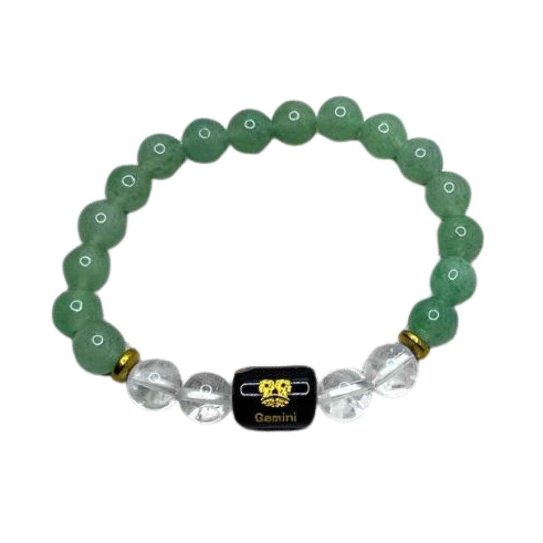 Gemini (मिथुन राशि) Zodiac Green Aventurine & Milky Quartz Bracelet