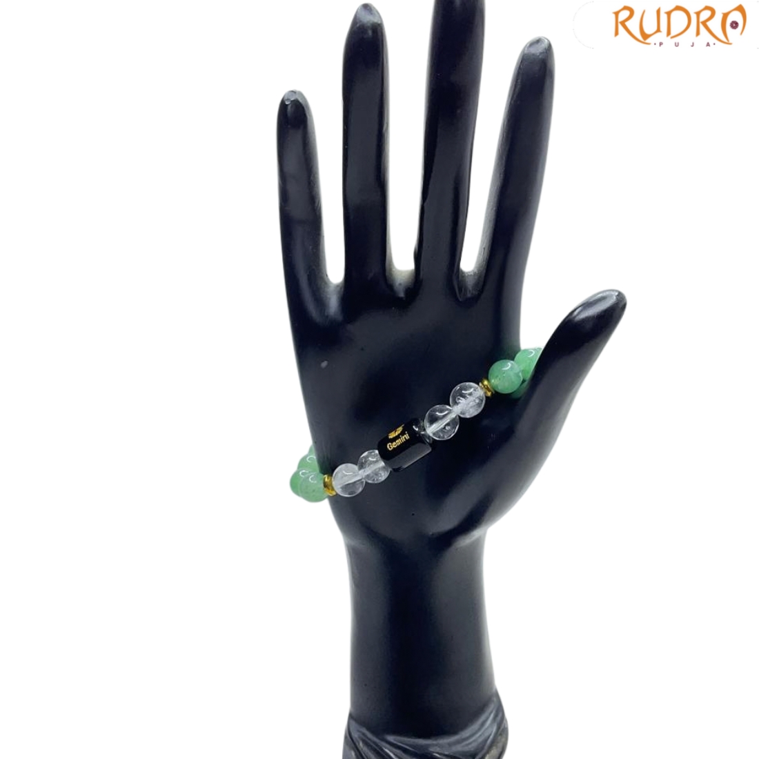 Gemini (मिथुन राशि) Zodiac Green Aventurine & Milky Quartz Bracelet