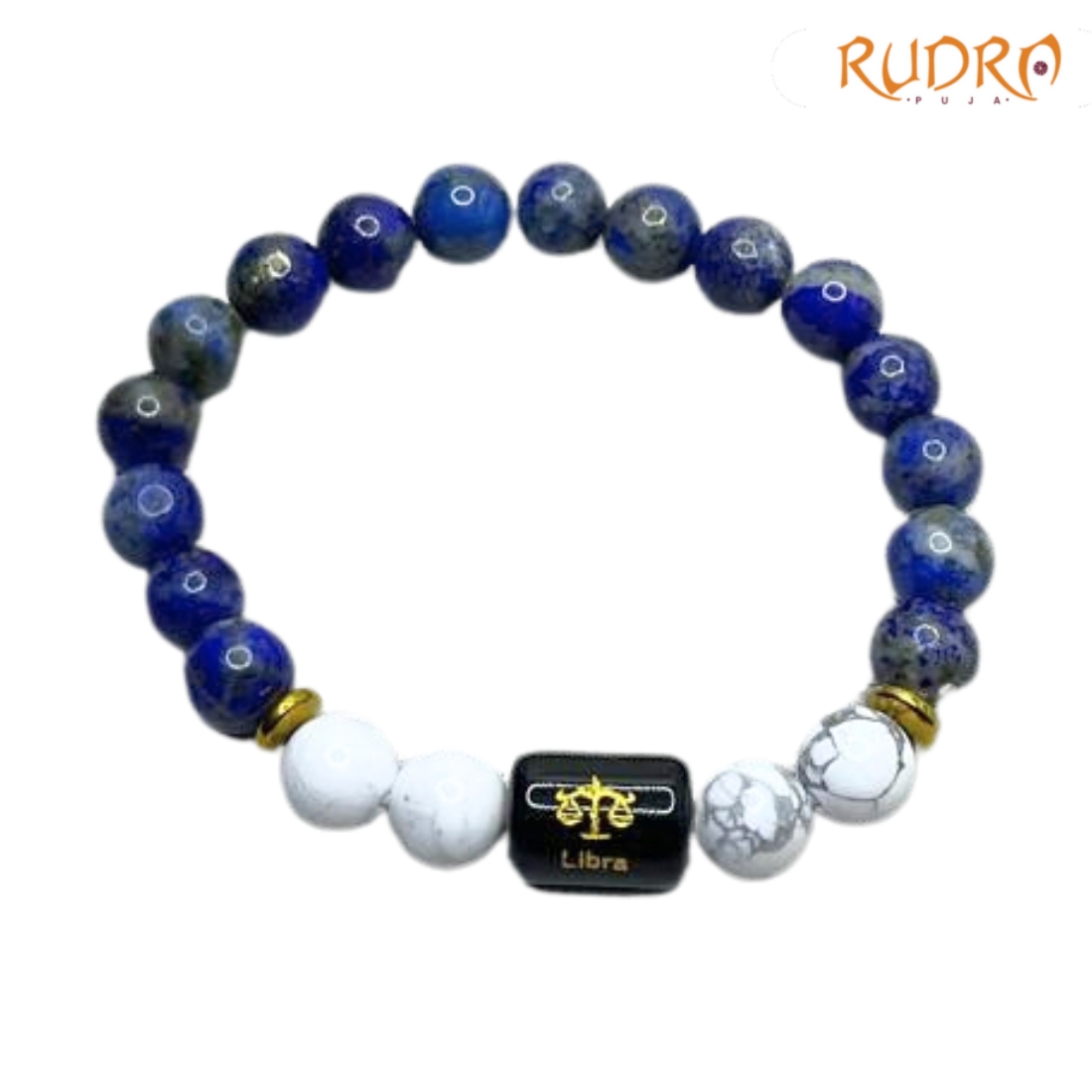 Libra (तुला राशि) Zodiac Lapis Lazuli & Howlite Bracelet