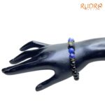 Sagittarius (धनु राशि) Zodiac Black Obsidian & Lapis Lazuli Bracelet Standard