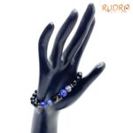 Sagittarius (धनु राशि) Zodiac Black Obsidian & Lapis Lazuli Bracelet Standard