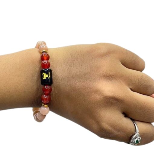 Taurus (वृषभ राशि) Zodiac Sunstone & Carnelian Bracelet 2