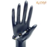 Scorpio (वृश्चिक राशि) Zodiac Black Obsidian & Milky Quartz Bracelet