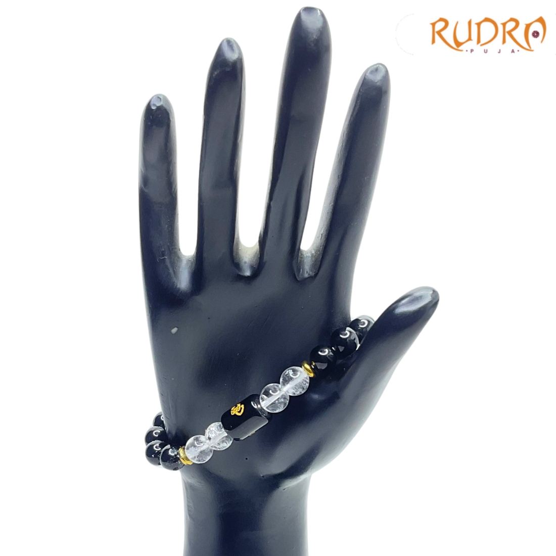 Scorpio (वृश्चिक राशि) Zodiac Black Obsidian & Milky Quartz Bracelet