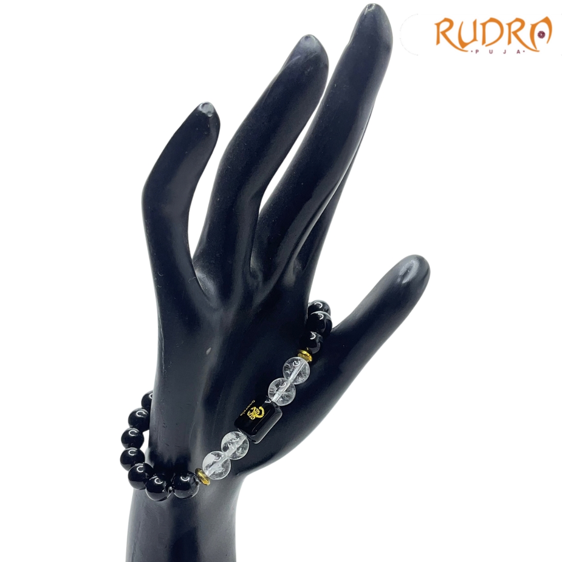 Scorpio (वृश्चिक राशि) Zodiac Black Obsidian & Milky Quartz Bracelet
