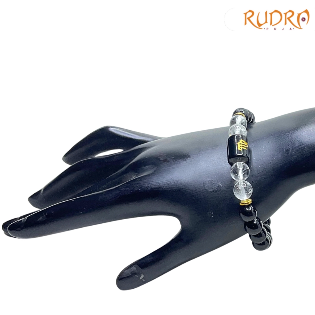 Scorpio (वृश्चिक राशि) Zodiac Black Obsidian & Milky Quartz Bracelet
